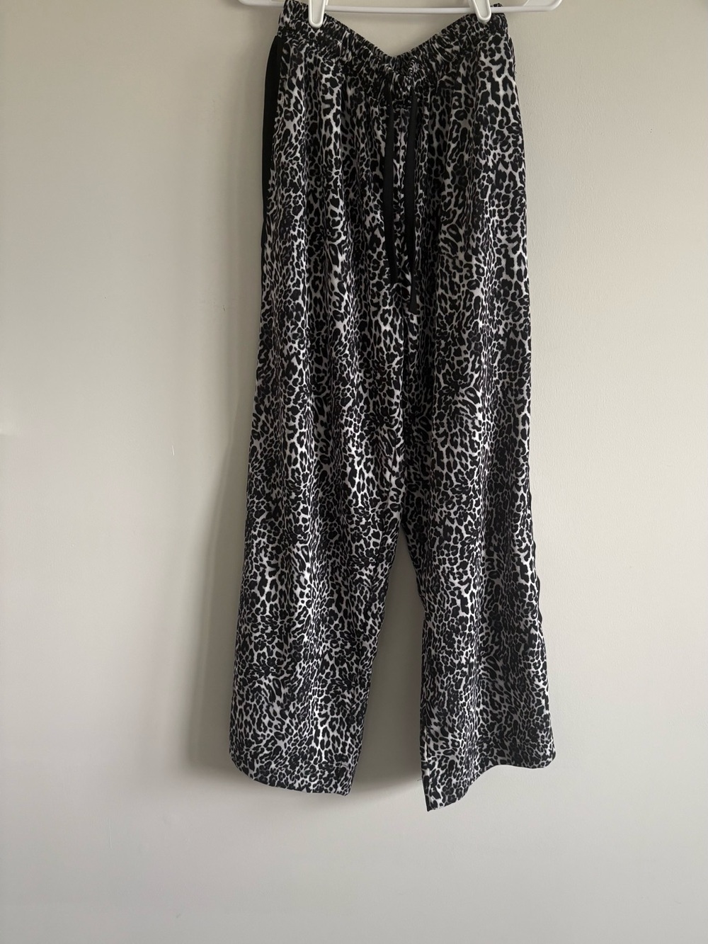 ASOS Black & White Wide-Leg Leopard Print Pull-On Pants